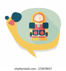 Space Astronaut flat icon with long shadow, eps10