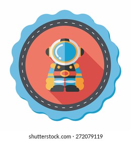 Space Astronaut flat icon with long shadow, eps10