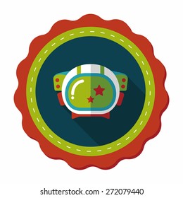 Space Astronaut flat icon with long shadow, eps10