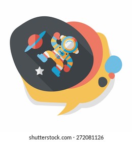 Space Astronaut flat icon with long shadow, eps10