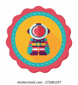 Space Astronaut flat icon with long shadow, eps10