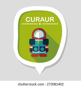 Space Astronaut flat icon with long shadow, eps10
