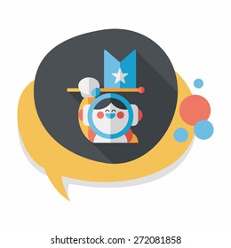 Space Astronaut flat icon with long shadow, eps10