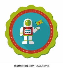 Space Astronaut flat icon with long shadow, eps10