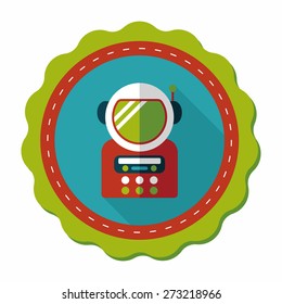 Space Astronaut flat icon with long shadow, eps10