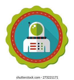 Space Astronaut flat icon with long shadow, eps10