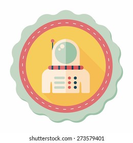 Space Astronaut flat icon with long shadow, eps10