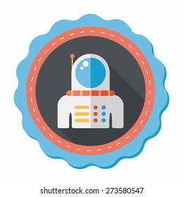 Space Astronaut flat icon with long shadow, eps10
