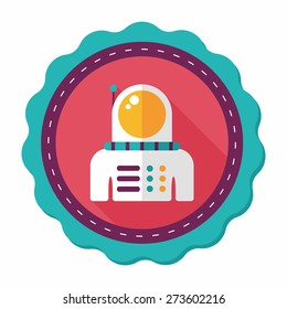 Space Astronaut flat icon with long shadow, eps10