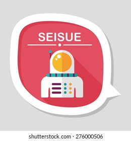 Space Astronaut flat icon with long shadow, eps10