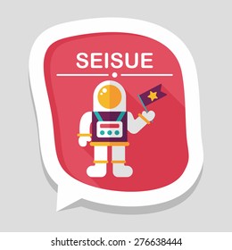 Space Astronaut flat icon with long shadow, eps10