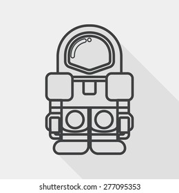 Space Astronaut flat icon with long shadow, eps10, line icon