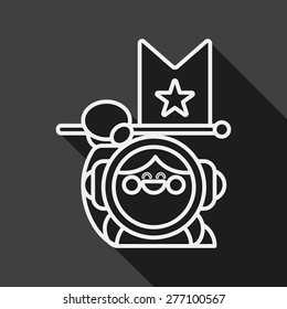 Space Astronaut flat icon with long shadow, eps10, line icon