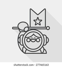 Space Astronaut flat icon with long shadow, eps10, line icon