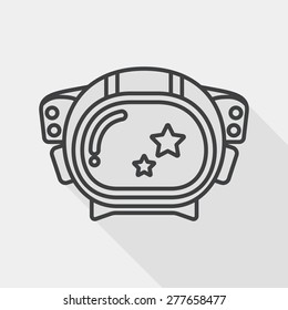 Space Astronaut flat icon with long shadow, eps10, line icon