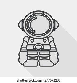 Space Astronaut flat icon with long shadow, eps10, line icon