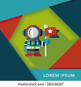Space Astronaut flat icon with long shadow, eps10