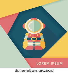 Space Astronaut flat icon with long shadow, eps10