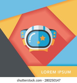 Space Astronaut flat icon with long shadow, eps10