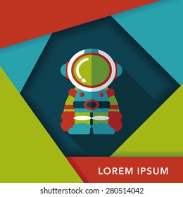 Space Astronaut flat icon with long shadow, eps10