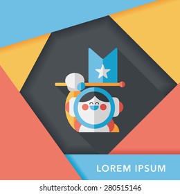 Space Astronaut flat icon with long shadow, eps10