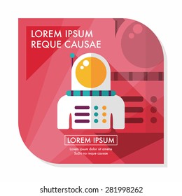 Space Astronaut flat icon with long shadow, eps10