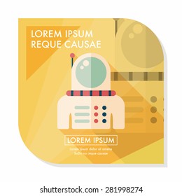Space Astronaut flat icon with long shadow, eps10