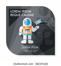 Space Astronaut flat icon with long shadow, eps10