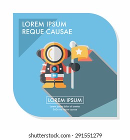 Space Astronaut flat icon with long shadow, eps10