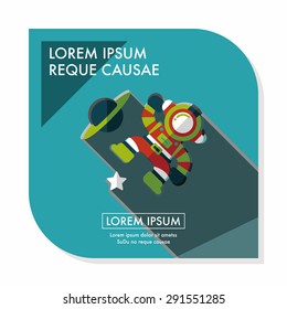 Space Astronaut flat icon with long shadow, eps10