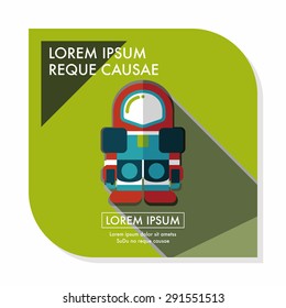 Space Astronaut flat icon with long shadow, eps10