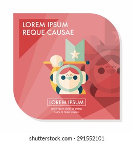 Space Astronaut flat icon with long shadow, eps10
