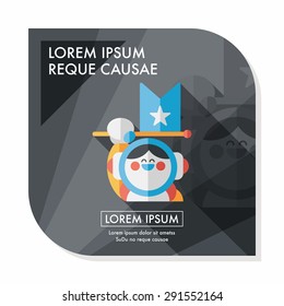 Space Astronaut flat icon with long shadow, eps10