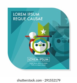 Space Astronaut flat icon with long shadow, eps10