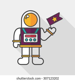 Space Astronaut flat icon with long shadow, eps10