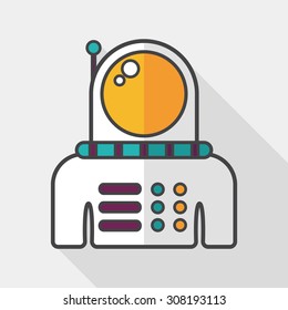 Space Astronaut flat icon with long shadow, eps10