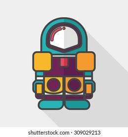 Space Astronaut flat icon with long shadow, eps10