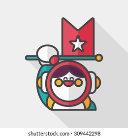 Space Astronaut flat icon with long shadow, eps10