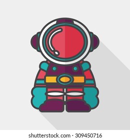 Space Astronaut flat icon with long shadow, eps10