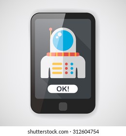 Space Astronaut flat icon with long shadow, eps10