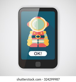 Space Astronaut flat icon with long shadow, eps10