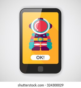 Space Astronaut flat icon with long shadow, eps10