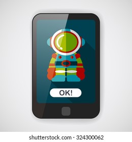 Space Astronaut flat icon with long shadow, eps10