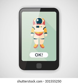Space Astronaut flat icon with long shadow, eps10