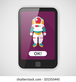 Space Astronaut flat icon with long shadow, eps10