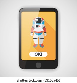 Space Astronaut flat icon with long shadow, eps10