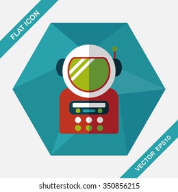Space Astronaut flat icon with long shadow, eps10