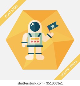Space Astronaut flat icon with long shadow, eps10
