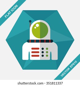 Space Astronaut flat icon with long shadow, eps10