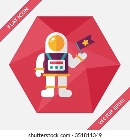 Space Astronaut flat icon with long shadow, eps10